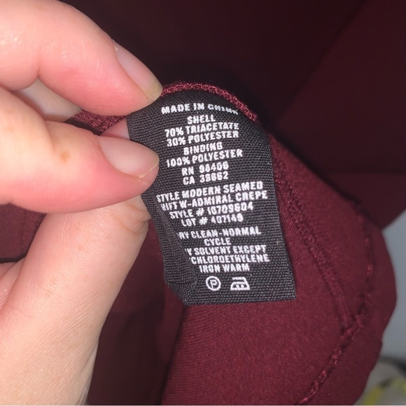 Theory Apalia Admiral Burgundy Red A-Line Crepe Dress Short Sleeve 8 - Picture 5 of 9